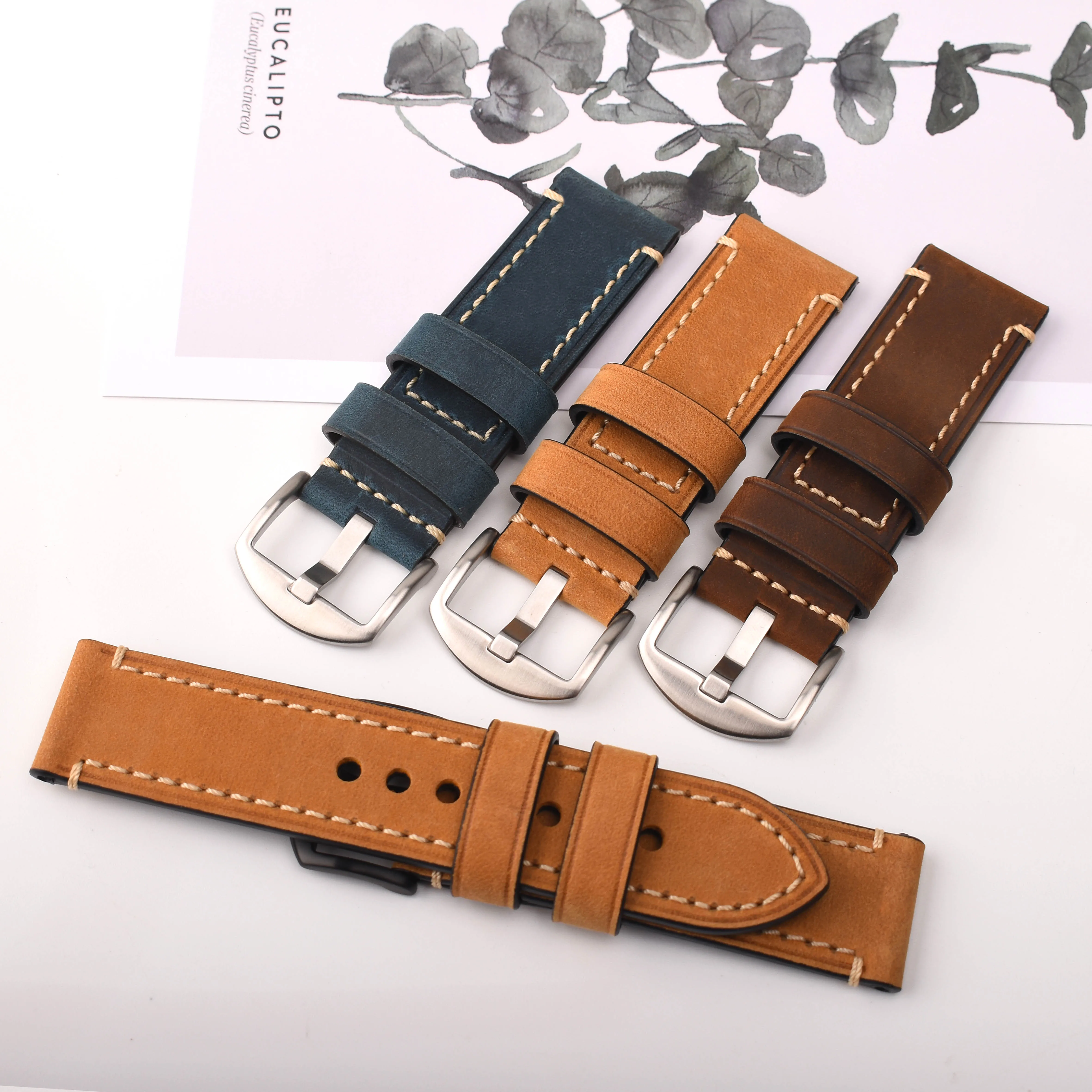 Watch Strap for Smart Watch Genuine Leather Belts for Men Women Luxury Charm Watch bands Accessories with Stainless Steel Buckle