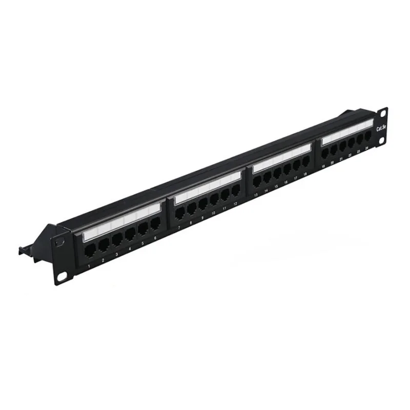 1U 19inch 24port Module-type Patch Panel for Cat6 Cat5e UTP with Cable organizer