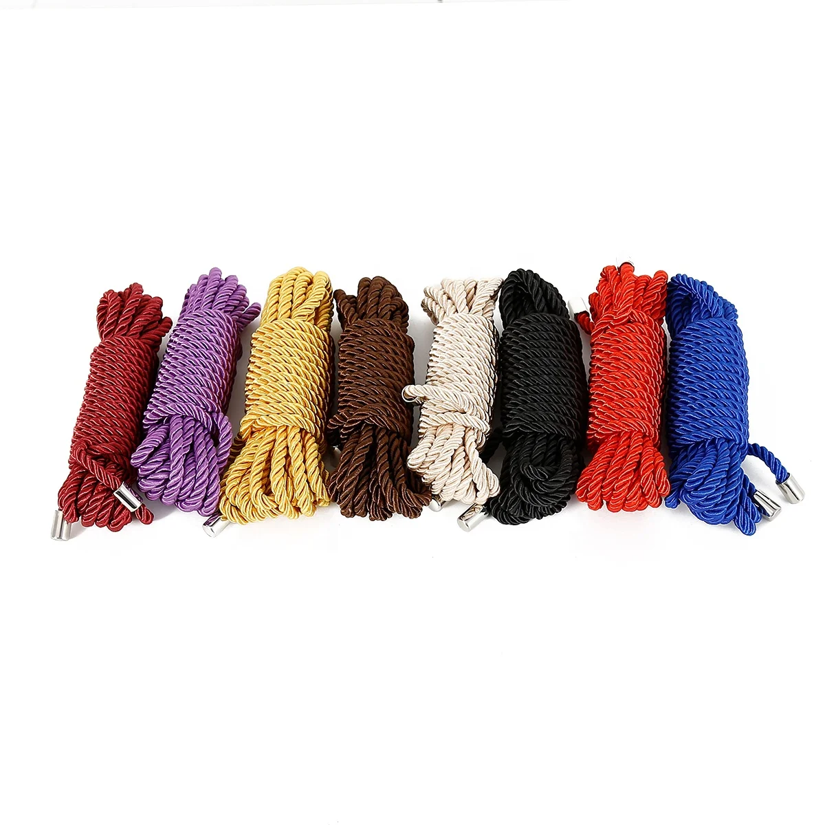 5M 10M Colored Beginner Japanese Style Mature BDSM Bondage Restraint Sex Rope Kit  Suspension Metal Head Silk Rope