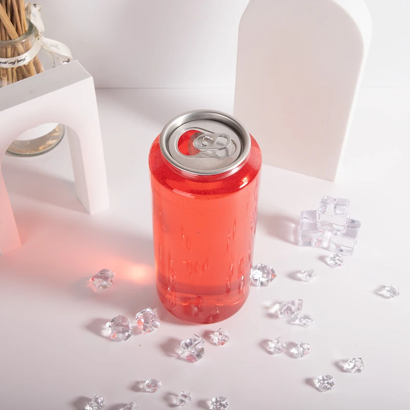 in Stock Easy Open 250ML-700ML Pet Plastic Beverage Cans 330ML-650ML Pet Soda Cans with Aluminum Lid