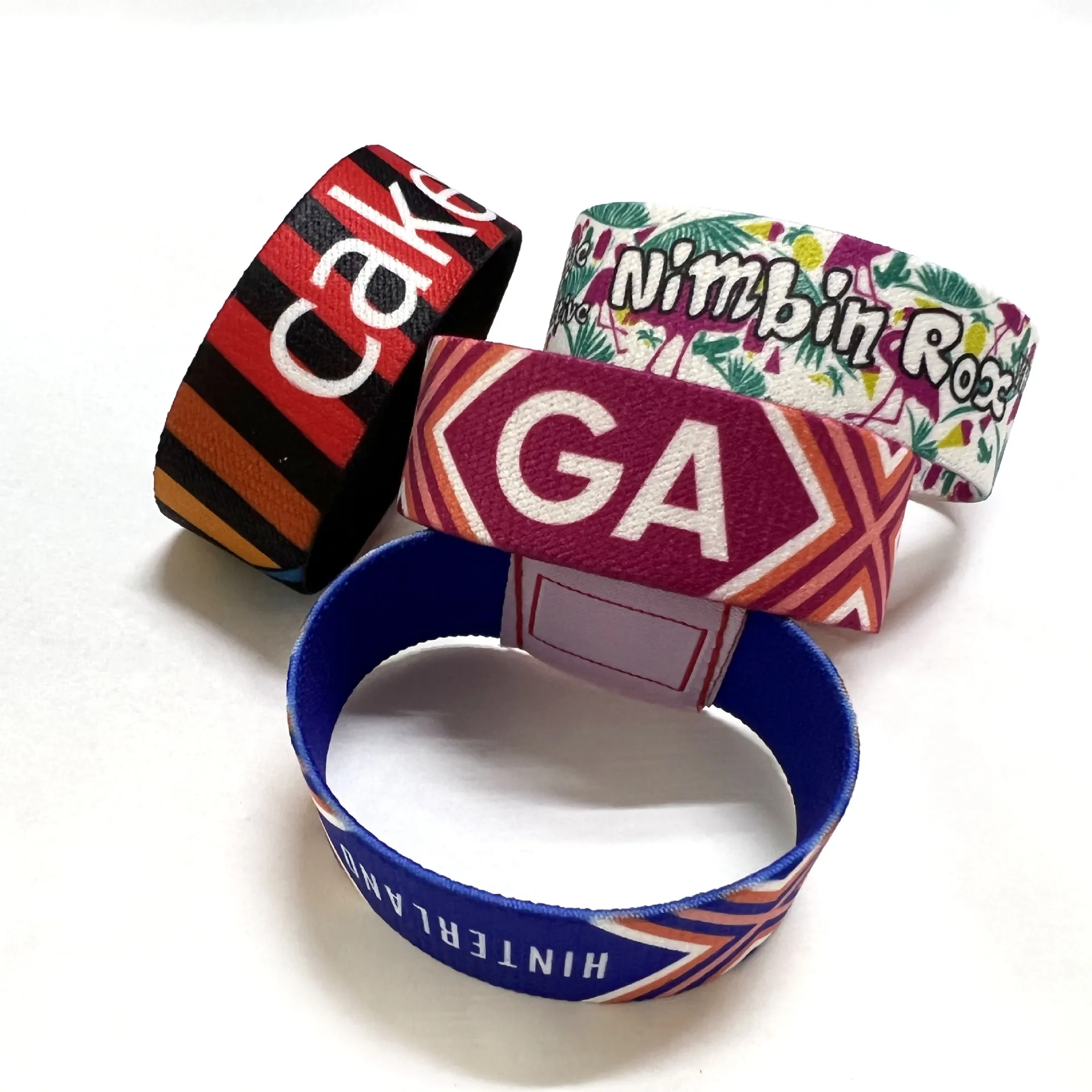 Personalized Logo Design Event Nfc Polyester Elastic Bracelet Custom Rfid Fabric Wristband