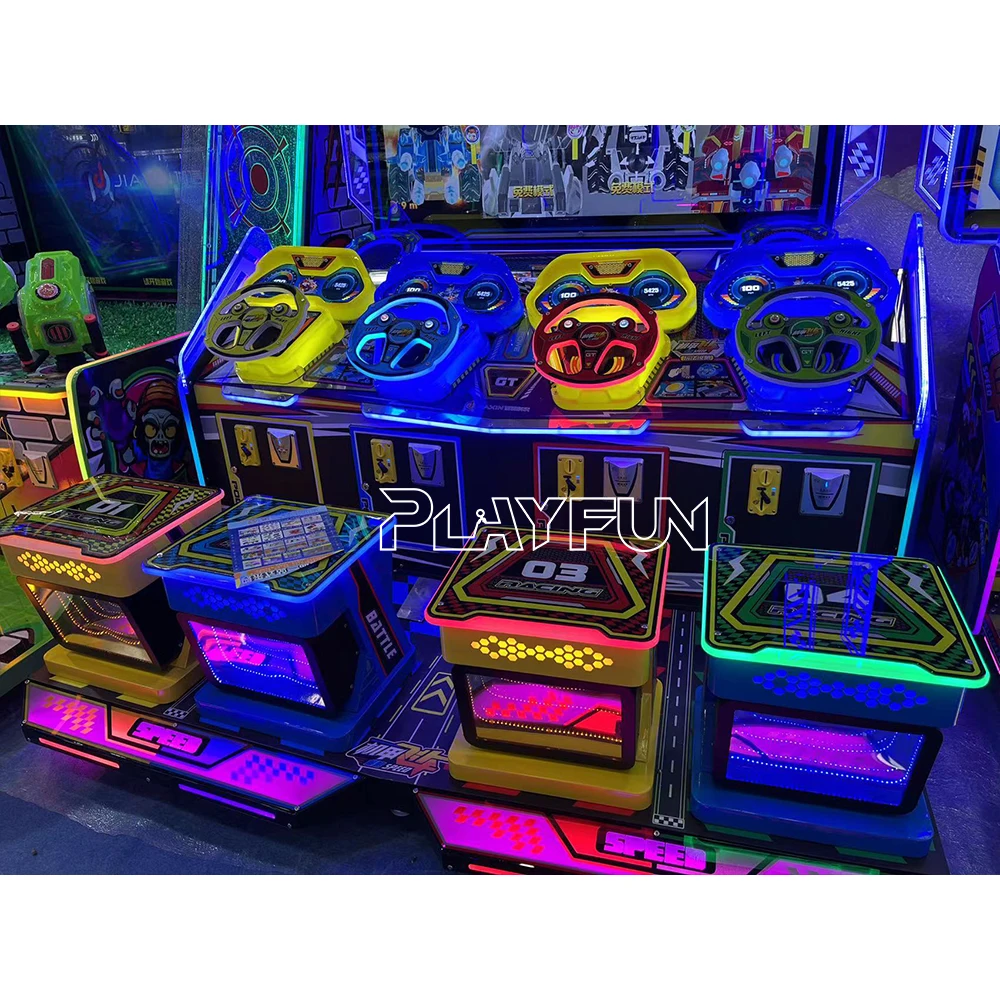 Playfun оптовая продажа аркадный детский автомат с монетоприемником гоночный автомобиль билет игра выкупом скорость 4p игровой