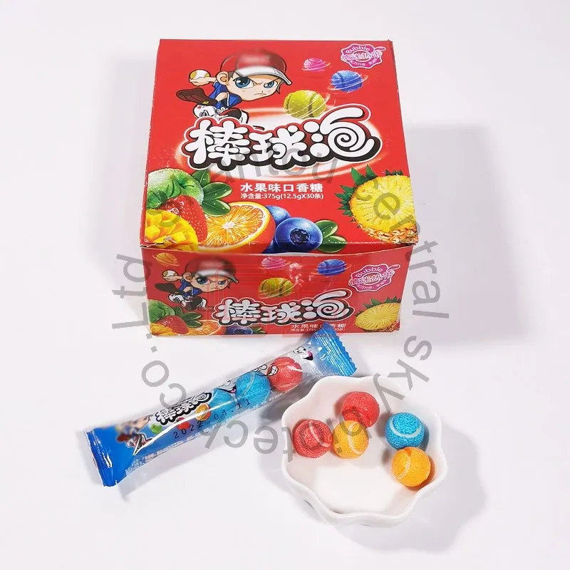 custom bubble gum Ball Candy fruity baseball chewing gum For Sale