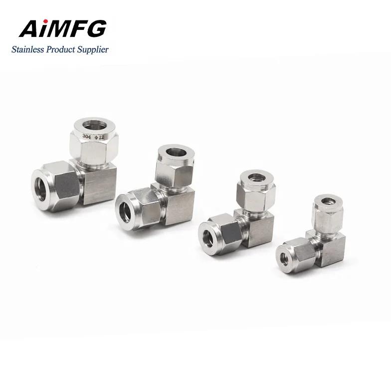Wholesale Price swagelok fittings OD elbow ISO8434 two ferrule fitting compression connectors union elbow for fractional tube
