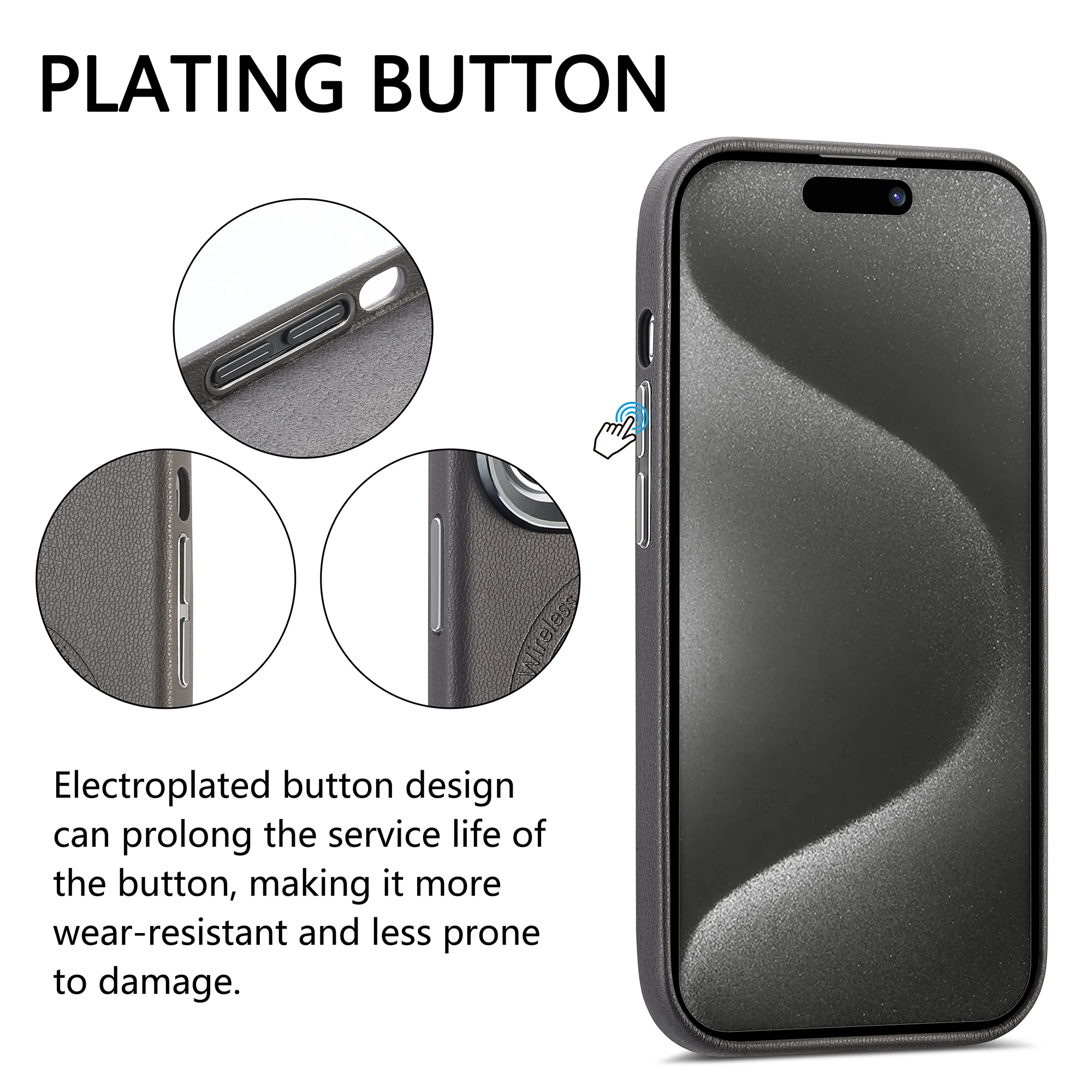 Pu Leather Magnetic Phone Case For IPhone 15 Pro Max 14 Plus Wireless Charging Business Metallic Polyurethane Cool Cover