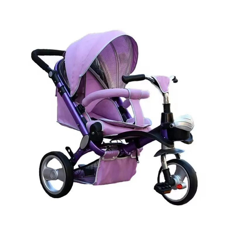 Customized 2-6Y Children Toy Rickshaw Tricycle Bicycle Ride On Car Kids Stroller Baby Toy Rickshaw Tricycle
