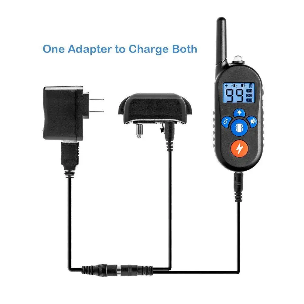 Pet Training Collar Anti Barking Device Waterproof Rechargeable Electric Shock Dog Training Collar With Remote Control