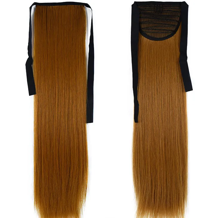 Низкая цена, прямой синтетический конский хвост, высокотемпературное волокно, модный накладной хвост, 24 дюйма, длинные волосы для наращивания