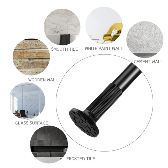 1.74-2.24m Punch-free indoor curtain rod clothesline pole bathroom toilet shower curtain rod retractable easy-to-disassemble sin