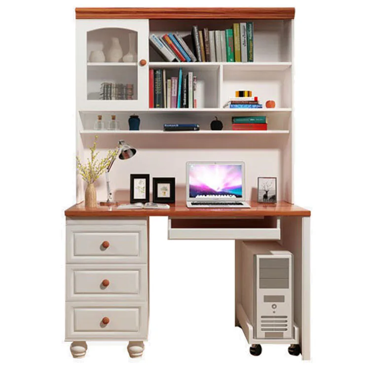 
 Настольный компьютер стол дизайн с книжными полками исследования в компьютерный стол  