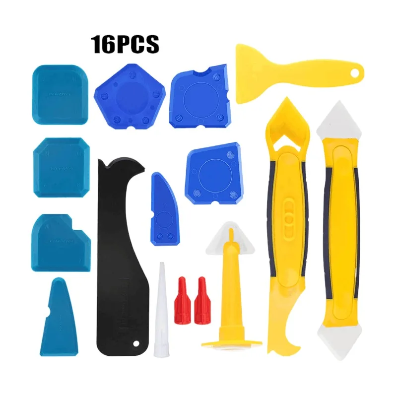 Набор инструментов для герметизации 16 шт., набор силиконовых инструментов с уплотнителем/инструмент для Финишной обработки герметика, инструменты для герметизации