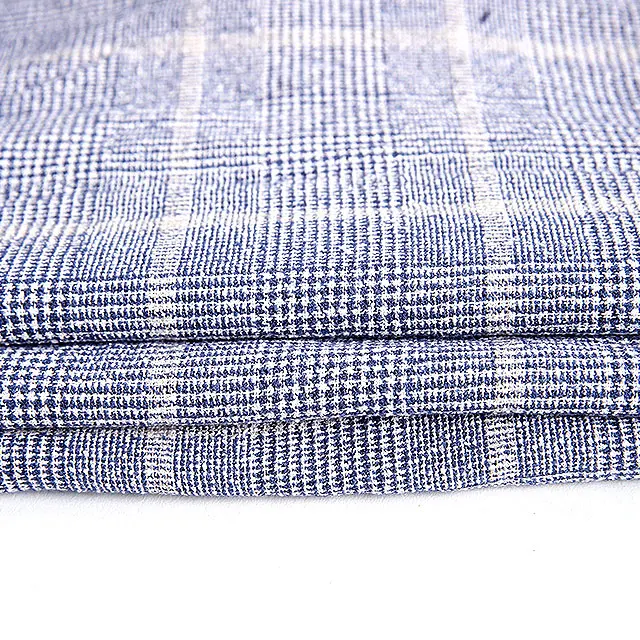 wholesale Cotton Polyester blend fabric  Loop Yarn check Fabric plaid twill fabric