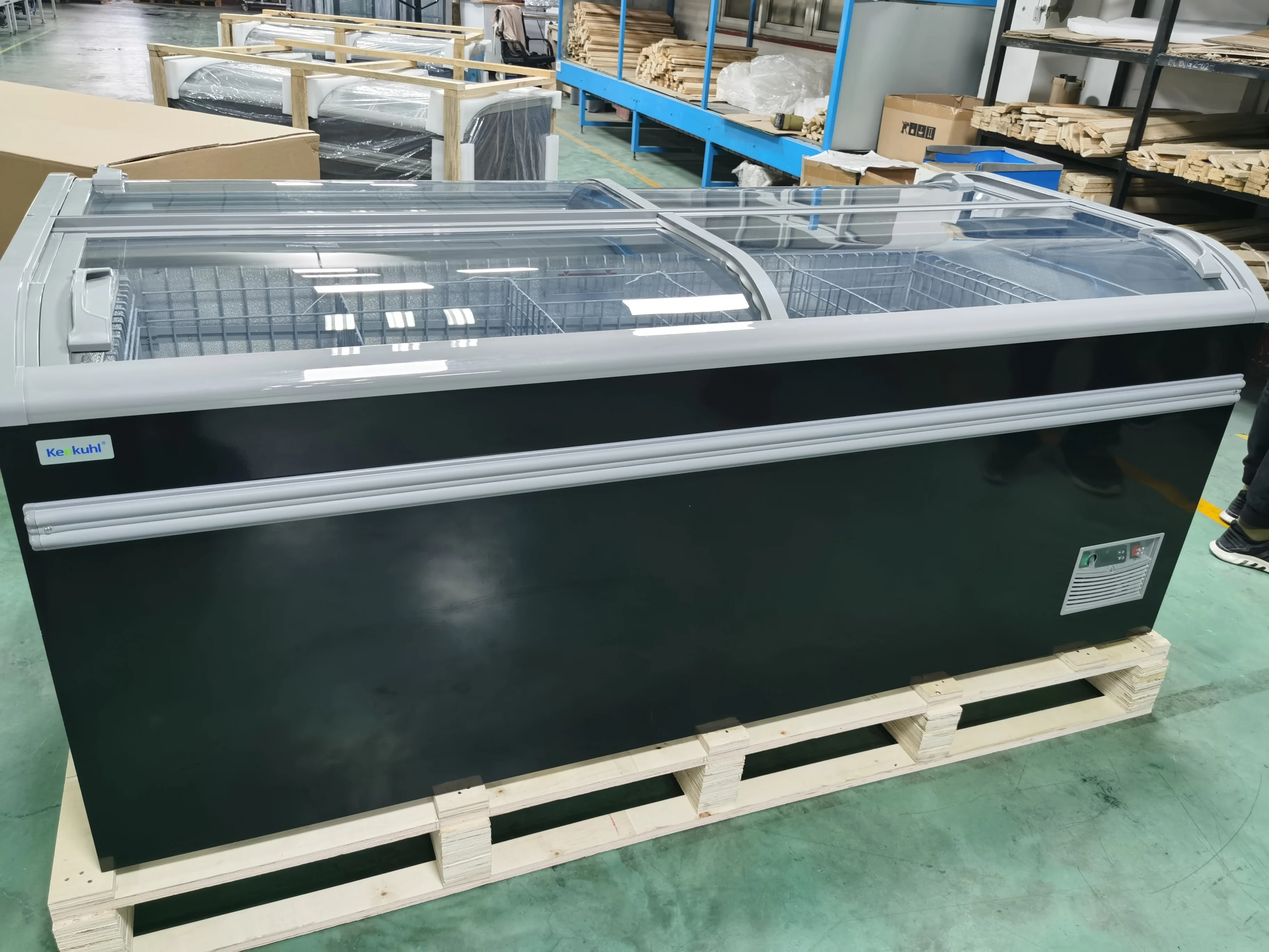 Kenkuhl gelanto ice cream  double glass door display freezer 1000 liter