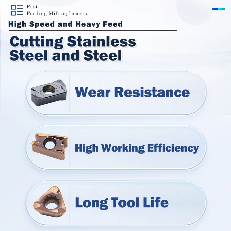 ZCD Milling Tool Hexagon Carbide Indexable Turning Inserts Carbide High Feed Rate Wnmu Milling Insert Wnmu080608
