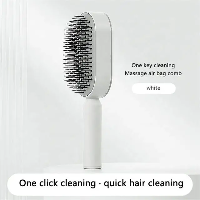 Personalized 3d New One Key Clean Design Massage Comb Air Cushion Easy Clean Hairdressing Self Cleaning Hair Brushes For Women
