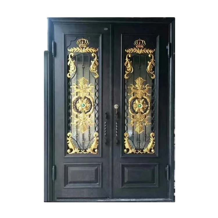 Cast iron stove door with high temperature resistant glass