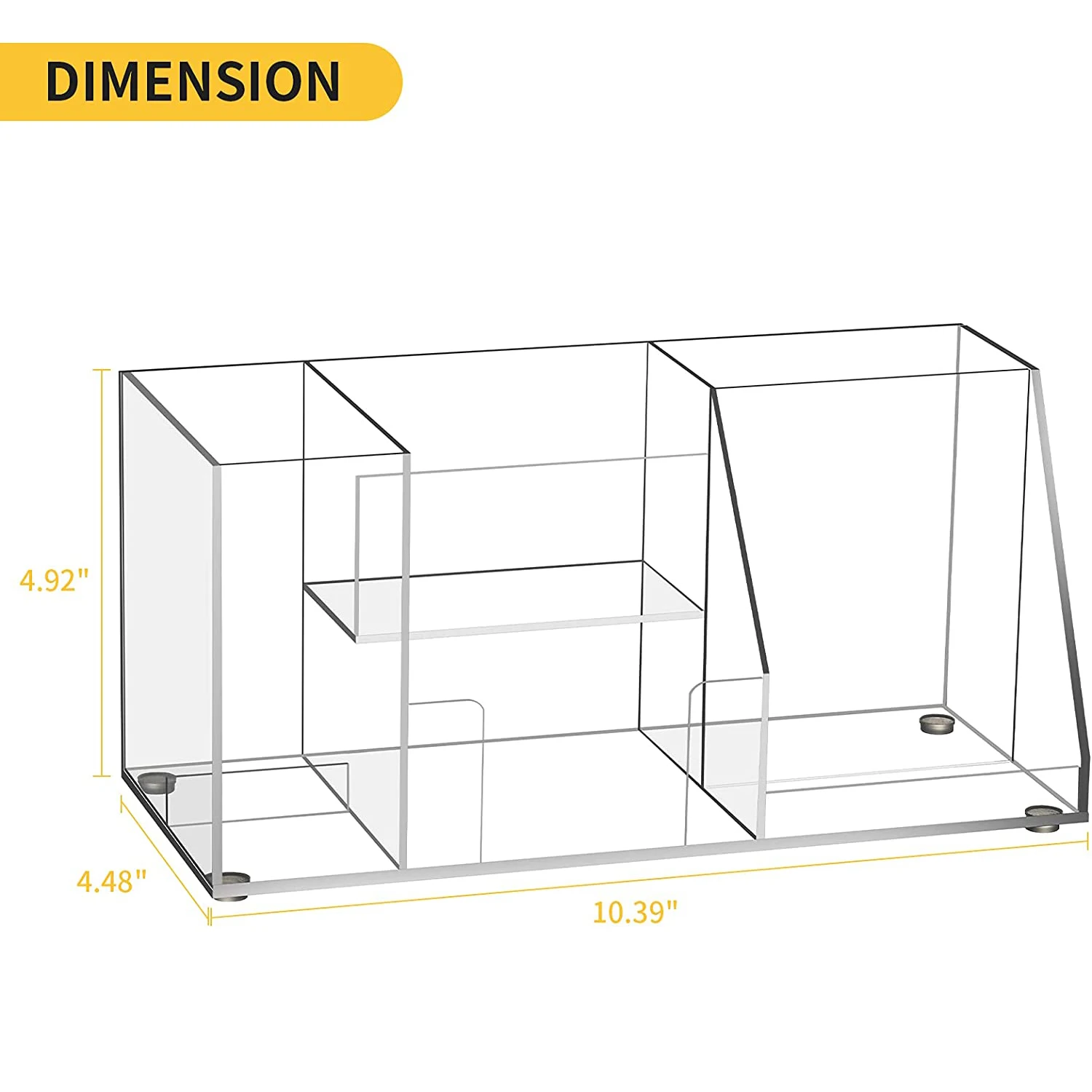 Acrylic Office Desk Storage Box Pen Holder With Compartment With Note Holder Phone Stand Holder For Office School Storage Use