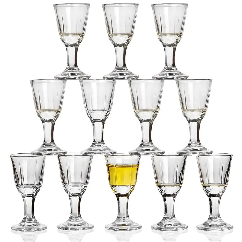 SNW Wholesale Unique 2oz Clear Mini Goblet Tequila Wine Glass Custom logo whiskey Crystal Shot Glass Cup