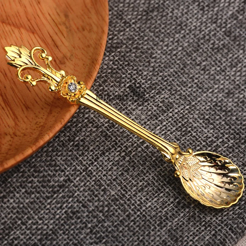 Винтажная декоративная металлическая ложка для кофе эспрессо M014, ложка для чая, мороженого