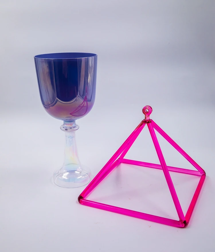 Beautiful In Colors Triangle Healing Purple Merkaba Crystal Singing Pyramids