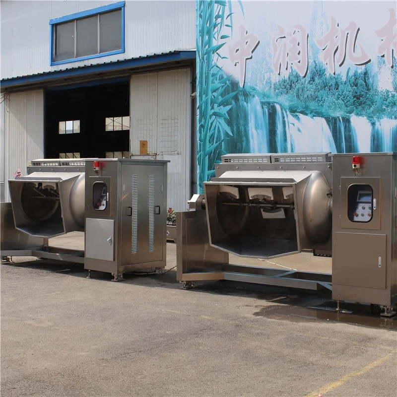 Industrial big capacity steam heating horizontal inclinable cooking mixer for coco syrup and Sugarcane syrup