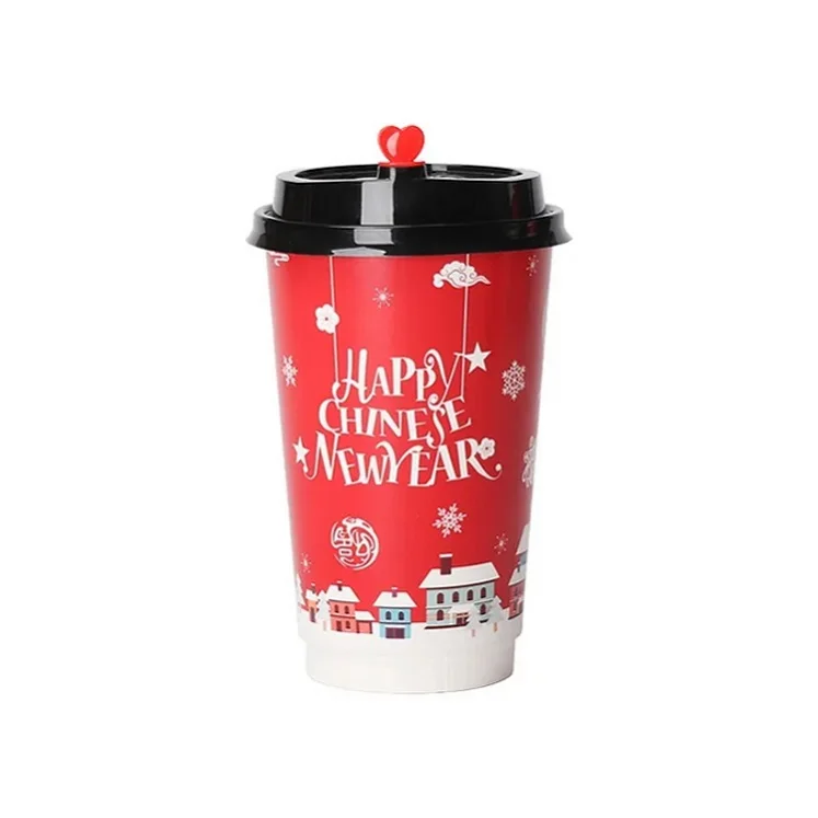 biodegradable printer take away disposable coffee noodle butterfly disposable paper hot cup with tea inside bottom