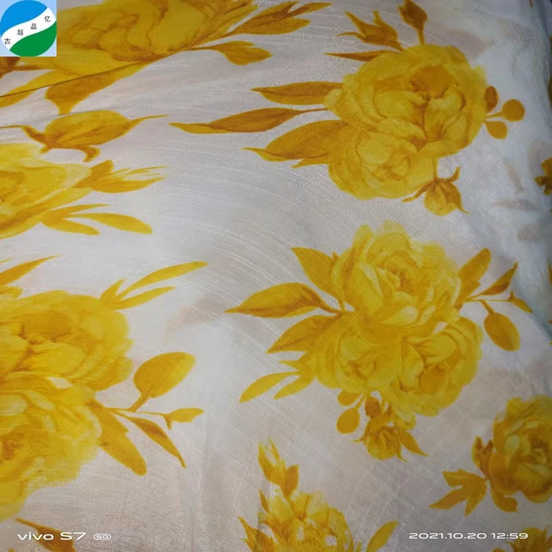 2021 Hot selling tencel 100% linen printed for garment dress woven stock lot fabric from Keqiao Warehouse