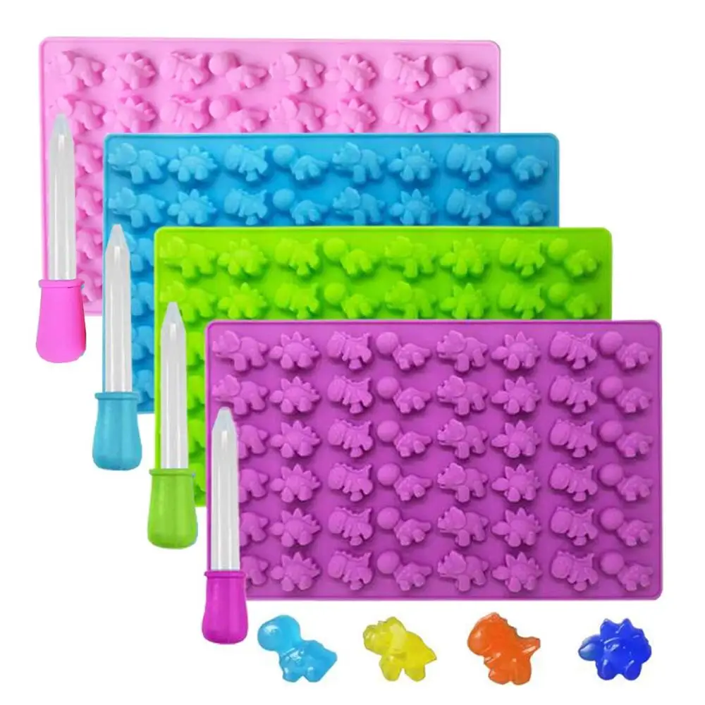 Stocks Promotion 48 Cavity Mini Dinosaur Silicone Candy Molds/Dragon Gummy Bear Mold, Non-Stick Gummie Chocolate Gelatin Tray