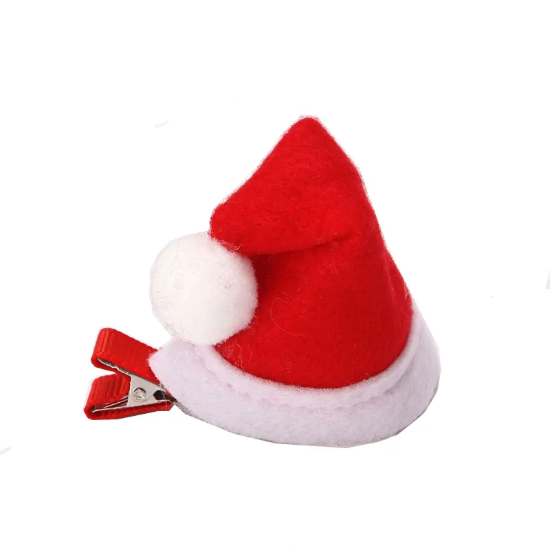 Mini Santa Hat Hair Hairclip Christmas Santa Hairpin Reindeer Hair Clips