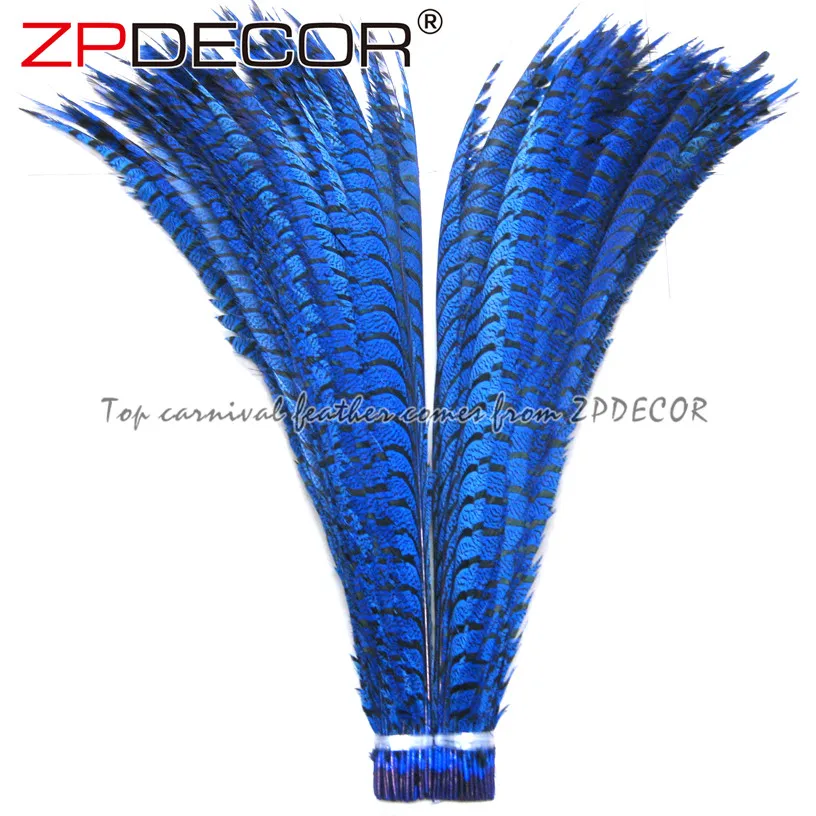  Ведущий поставщик ZPDECOR оптовая продажа 80-90 см окрашенное длинное женское перо в виде зебры фазаньского хвоста для карнавальных