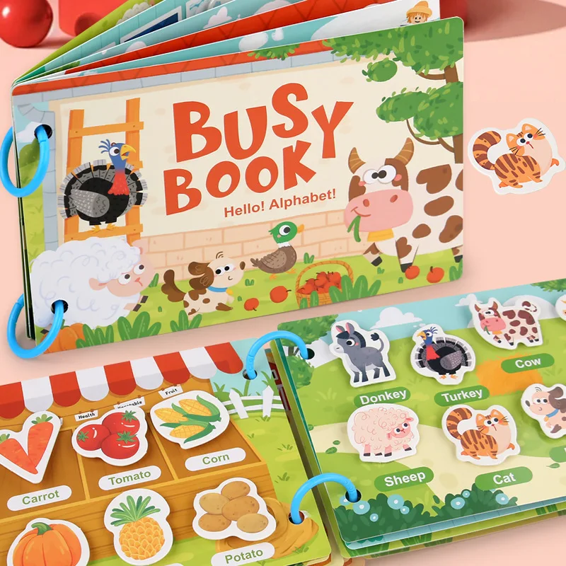 Toddler Quiet Book Early Learning Activities Puzzle Paste Matching Game Montessori Educational Paper Busy Books Toys For Kids