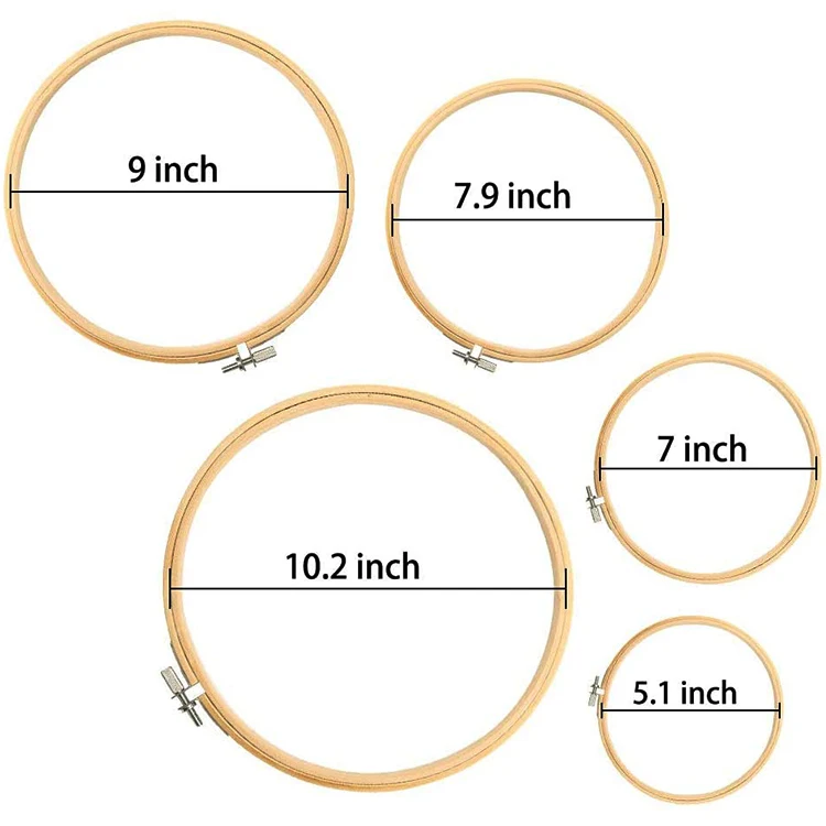 Round Wooden Embroidery Hoops Bulk Wholesale Adjustable Bamboo Circle Cross Stitch Hoop Ring Wood Cheap Price