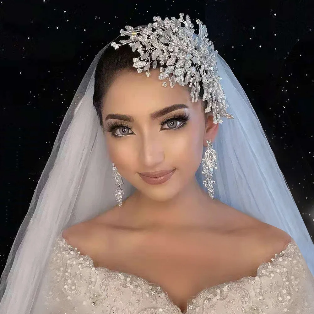 Latest Shiny Crystal Bridal Head Pieces Silver Wedding Accessories On Sale