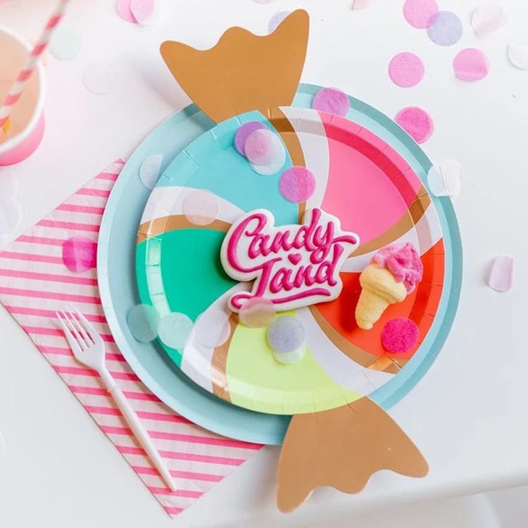 
7&9inch Birthday Party Sets Paper Plate Birthday Party Favors Cartoon Birthday Party Plate 