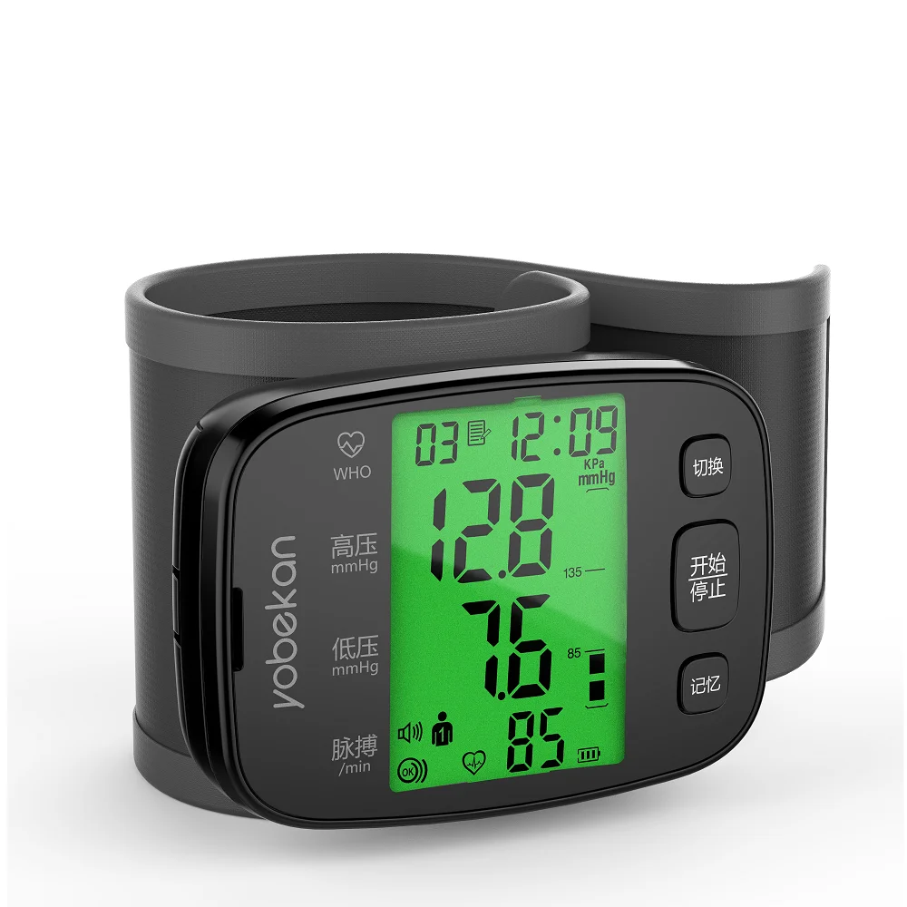 Yobekan Portable Smart Digital Wrist Blood Pressure Monitor BP Machine Blood Meter Device Tensiometro Sphygmomanometer