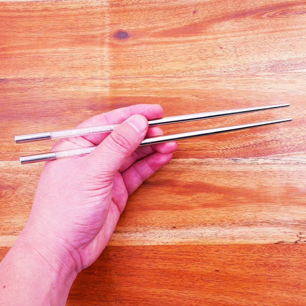 Палочки для еды из нержавеющей стали с кристаллами и бриллиантами 304 18/10