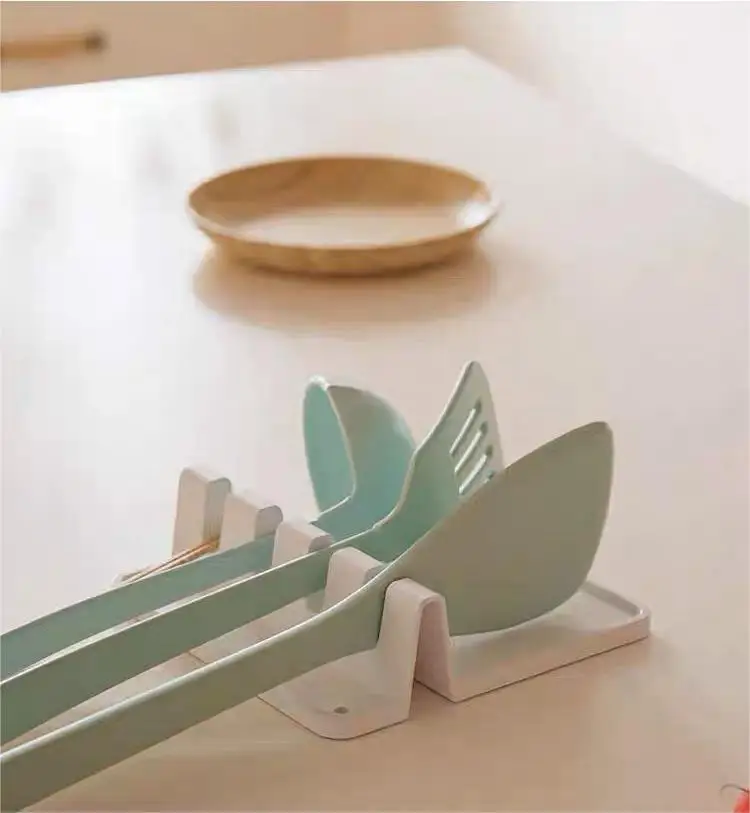 Kitchen Silicone Utensil Rest BPA-Free Durable Spoon Rest with Drip Pad Heat-Resistant Kitchen Gadgets & Kitchen Utensils Holder