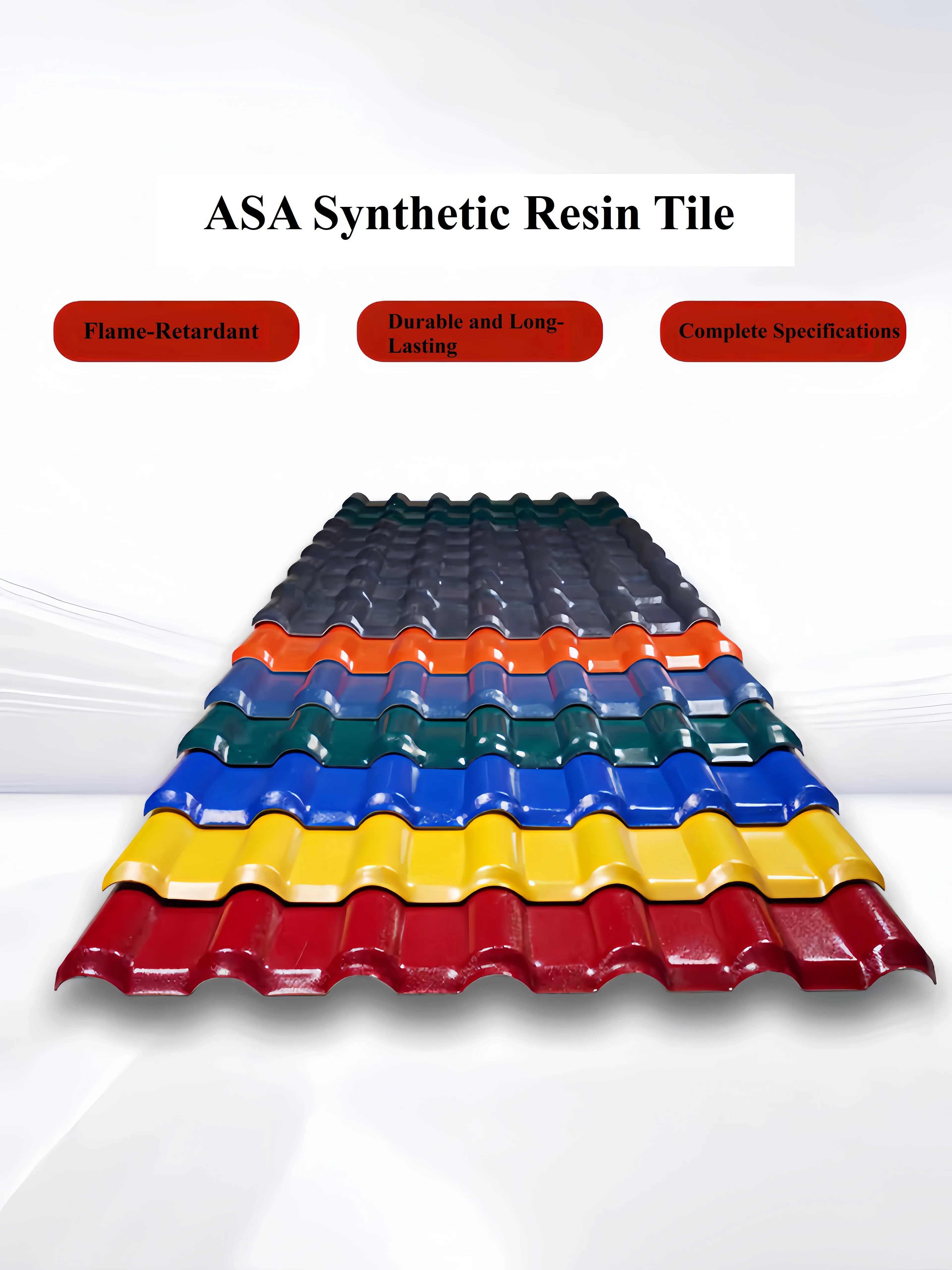 Chinese Style Tile Lightweight ASA Resin Roof Tiles for Farm Factory Warehouse Villa & Carport Sheds