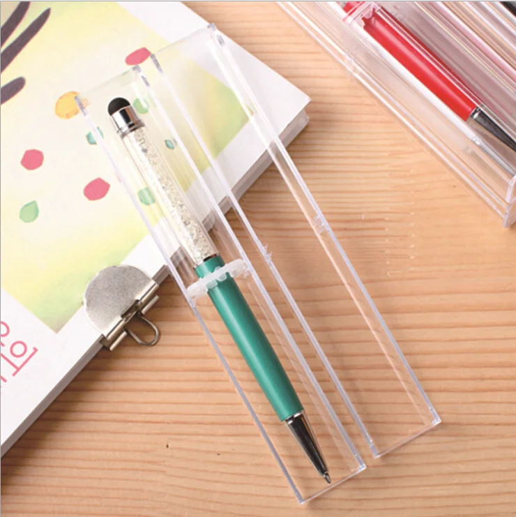 Custom acrylic plastic pen case Acrylic plastic ballpoint pen case cheap practical plastic pencil case