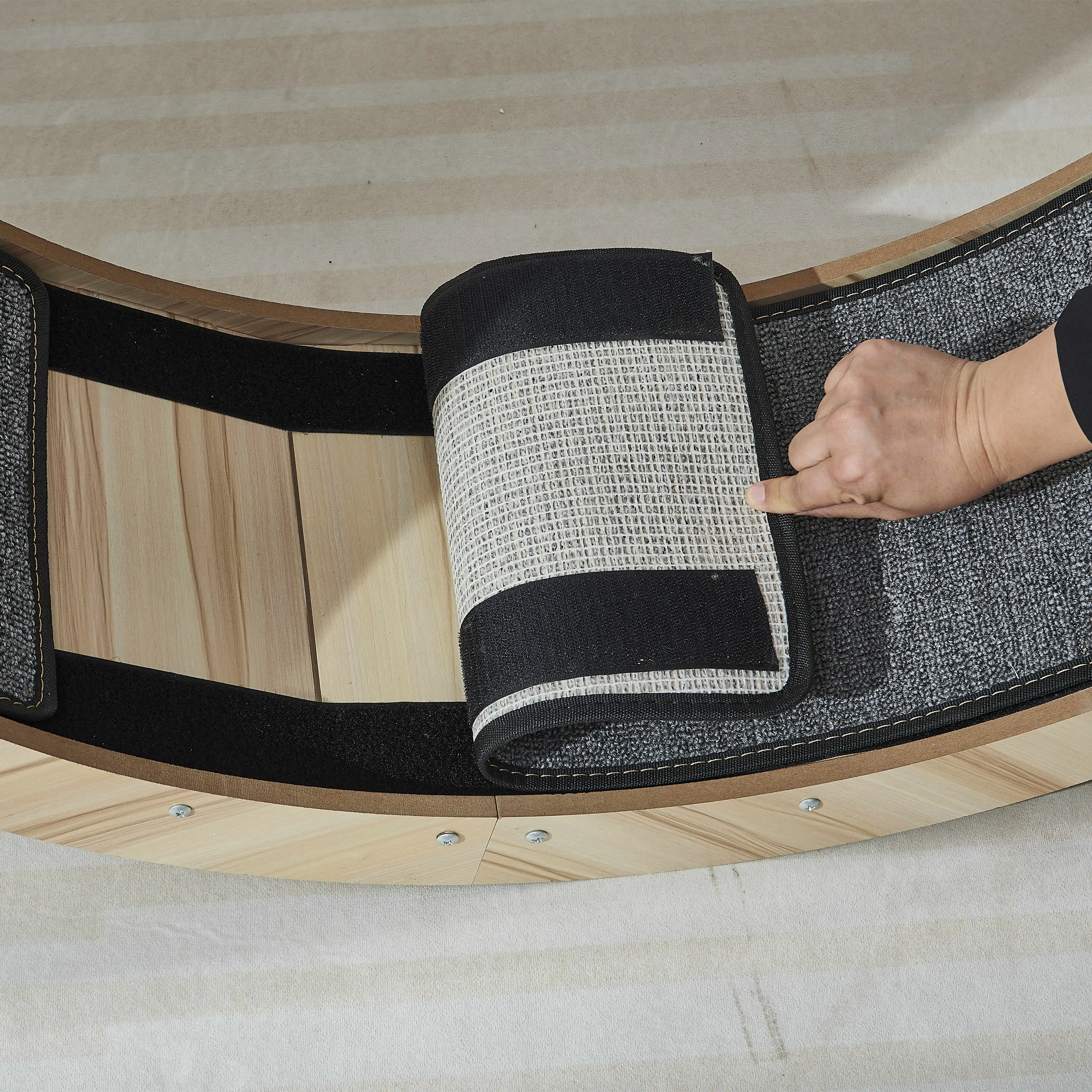 YMW Eco-Friendly Interactive Wooden Cat Wheel Toy Pet Running Scratching Exercise Wheel Cat Fun Treadmill For Cats