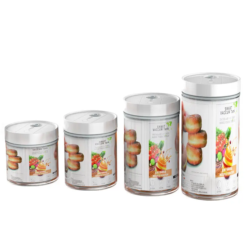 Eco friendly kitchen vaccum storage 700ml high borosilicate airtight glass jar Automatic suction valve lid