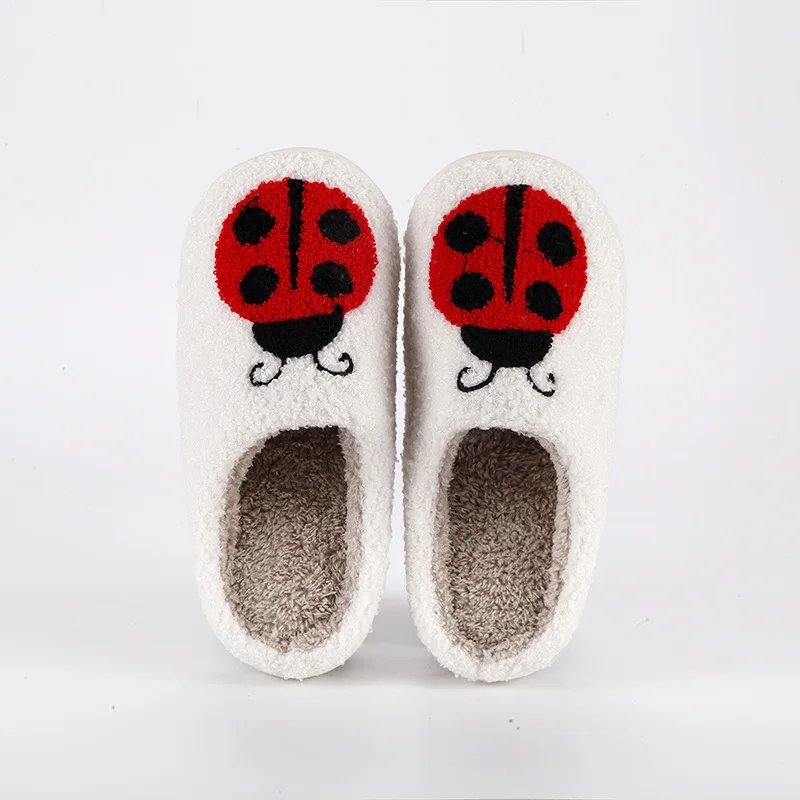 Wholesale ready to ship Halloween Christmas gift home pumpkin lantern hot sales fur shoes fashion styles embroidery fur slippers