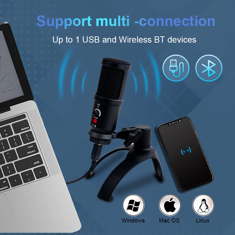  Заводской конденсаторный USB-микрофон для игровой записи Youtube микрофоны с беспроводной функцией мобильного