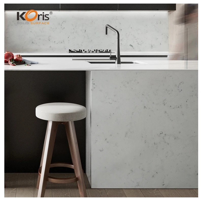 Koris popular artificial marble modified acrylic stone sheets 12mm kitchen islands