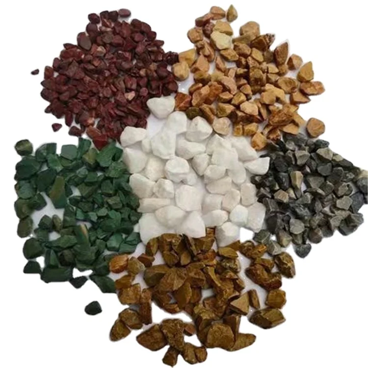 Low price landscaping crushed rock /color stone