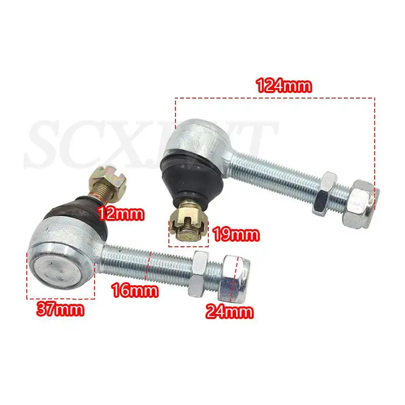1 Пара Металл M10 M12 Наконечник поперечной рулевой тяги шаровой шарнир для 50cc 70cc 90cc 110cc 125cc 150cc 200cc 250cc квадроцикл вездеход