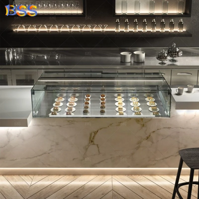 Restaurant Counter Bar Furniture Modern Design Artificial Stone Cafeteria Bar Counter