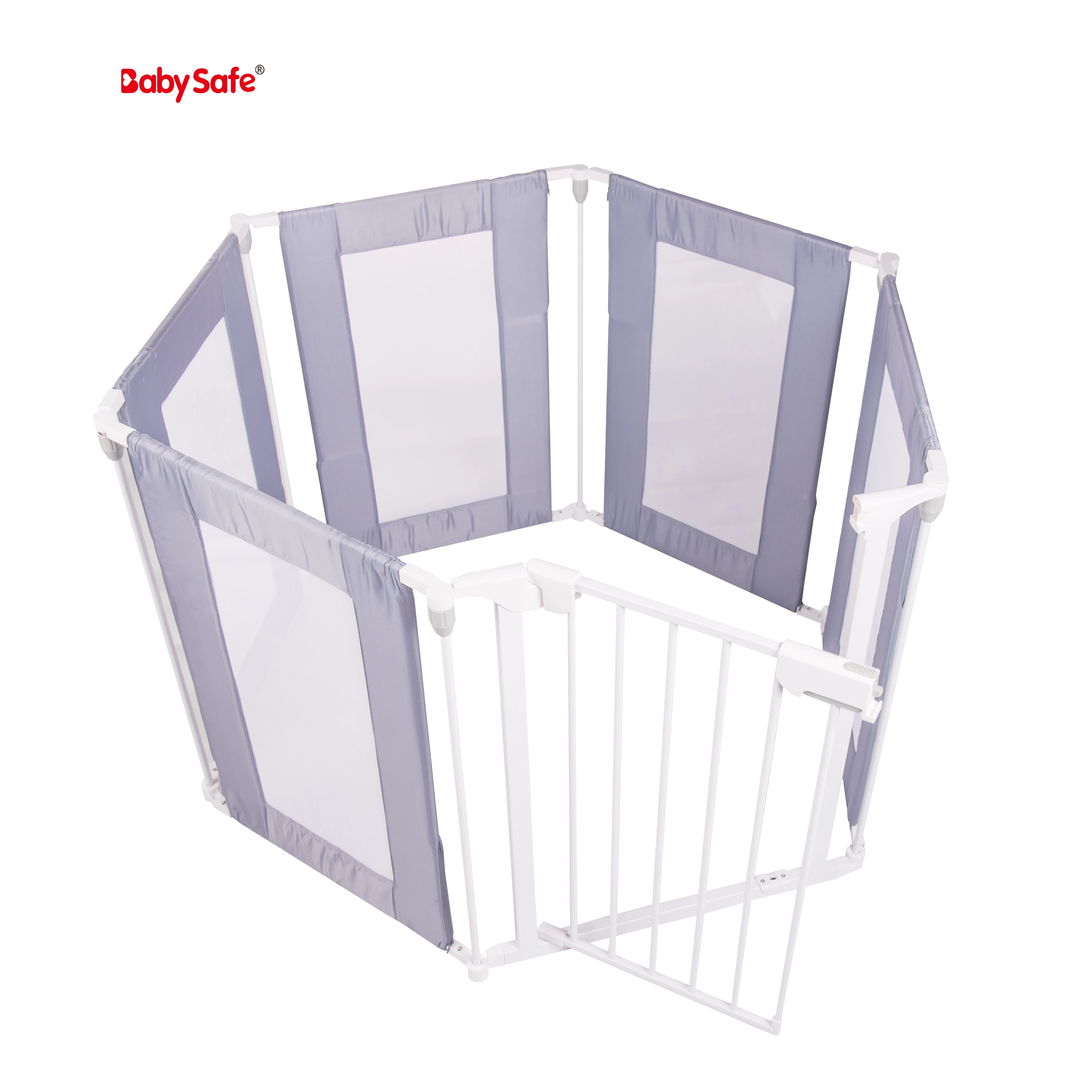 Portable Easy Folding Indoor Fabric Large Toddler Safety Fence Baby Playpen with Gate for Kids