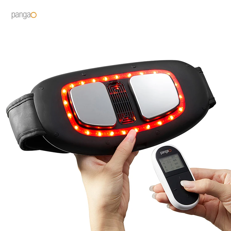 Pangao EMS Lumbar Belt Pain Relief Infrared Heating Tens Pulse Electric Abdomen and Waist Care Massager