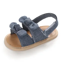 EVERTOP new pretty design beautiful cotton bow upper soft baby girl summer sandals shoes